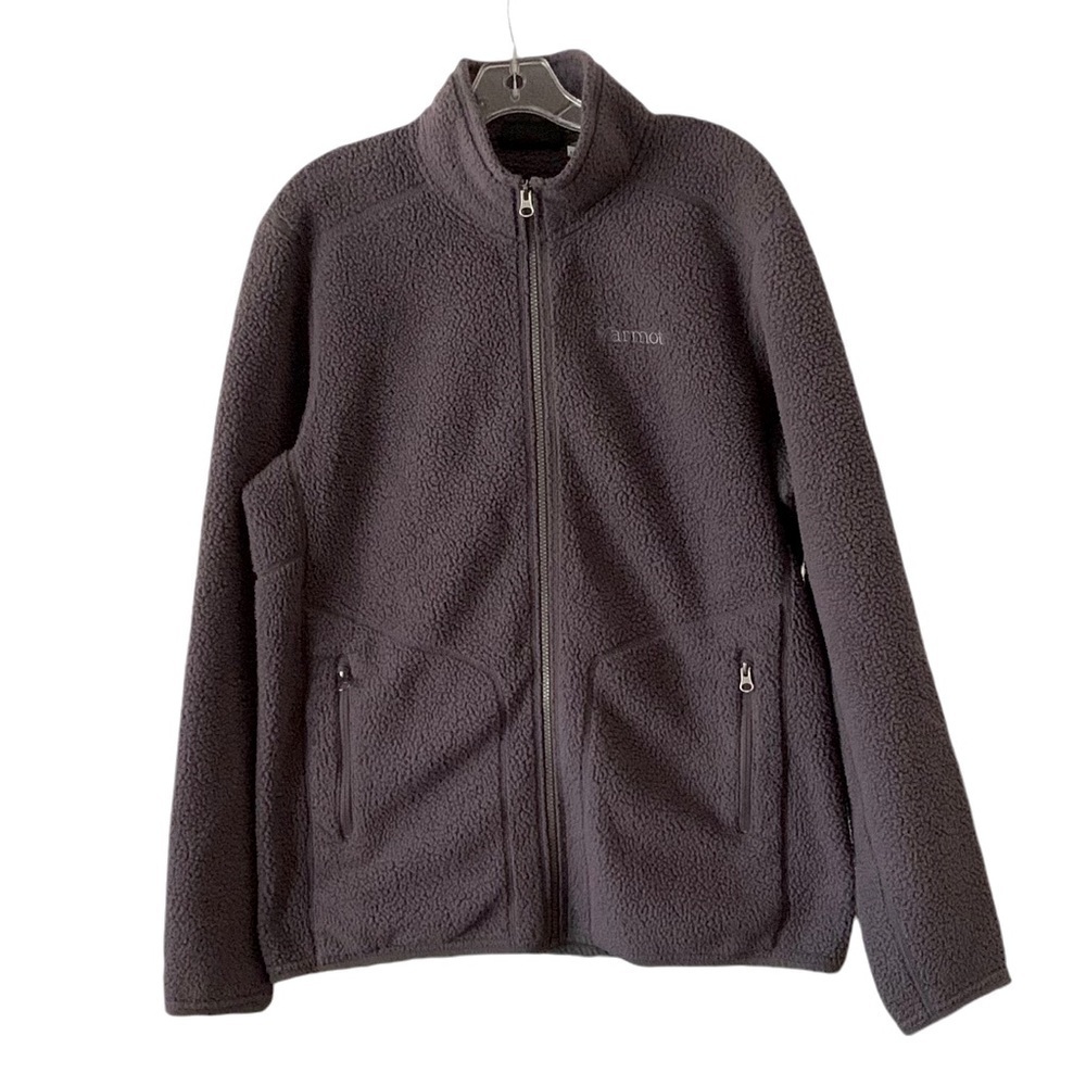 Marmot Mens Gray Fleece Zip Up Outdoor Hiking jacket Sz L